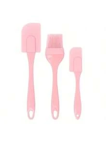 Bộ 3 món cọ phết dầu và thìa silicon, thìa phết kem màu hồng, dụng cụ làm bánh bằng silicon, cọ phết bánh ngọt và dụng cụ cạo kem. Bộ 3 món dụng cụ làm bánh bằng silicon gồm thìa và cọ phết kem. - nhiều màu - Xem 9