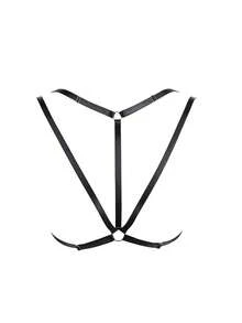 1pc Gothic Elastic Body Cage Adjustable Hollow Sexy Lingerie Bustier, Halloween Party Outfit For Women - A - View 4