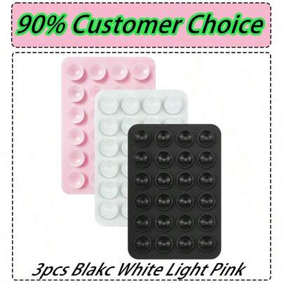Bộ 3 chiếc/24 chiếc miếng dán silicon hút chân không một mặt, chống trượt, giá đỡ điện thoại di động tiện dụng, silicon chắc chắn chống trượt, phụ kiện treo điện thoại rảnh tay để chụp ảnh tự sướng và quay video, phụ kiện điện thoại đa chức năng phù hợp với mọi dòng máy.