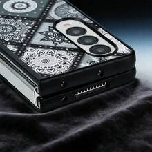 Bohemian PU Leather Hard Shell Foldable Phone Case Compatible With Samsung Galaxy Z Fold3/Z Fold4/Z Fold5/Z Fold6/Z Fold7 - Grey - View 3
