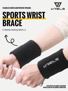 1 Paio di Supporti per Polso WRELS ad Alta Elasticità, Assorbenti del Sudore, Leggeri e Flessibili, Prevengono Distorsioni e Proteggono le Articolazioni, Adatti per Fitness, Skateboard, Basket, Pallavolo, Ciclismo e Sport di Corsa - Tinta unita - Visualizzare 4