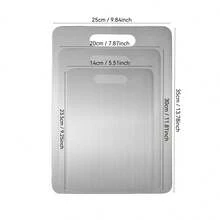 3片/1片钛合金砧板，厨房钛合金切菜板，304不锈钢砧板，适用于肉类、水果和蔬菜 - 銀色 - 查看 14