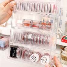 1pc Acrylic Storage Box, Plastic Transparent Makeup Brush Holder, Tabletop Dust-Proof Narrow Drawer Eyeglasses Case - Clear - View 6