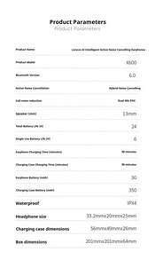 Auriculares inteligentes Lenovo AI X600, semiintraaurales, con cancelación activa de ruido, Bluetooth y traducción para conferencias. - Ver 11