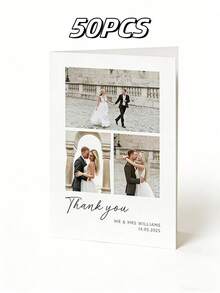 1/2/5/10/20/30/50pcs Customized Photo Wedding Cards (With Envelopes) / Personalized Wedding Announcement Cards / Wedding Date Postcards / Modern Wedding Invitations / Customized Engagement Party Invitations / Photo Cards - Multicolor - View 23