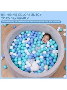 100pcs Ball Pit Balls For Toddlers,2.15 Inch Crush Proof Plastic Toy Balls For Ball Pit, Children's Pool Water Toys, Macaron Ocean Balls For Play Tent - White Blue Green - View 6