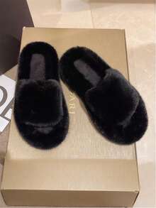 2026 New Women's Winter Thick Sole High Heel Fluffy Slippers, Furry House Slippers, Platform Office Slippers - Women's Slippers - View 9