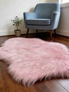 1 件装毛绒仿毛皮地毯 - 室内卧室床边垫，可水洗腈纶涤纶混纺面料，可机洗，适合作为乔迁礼物 - 彩色 - 查看 4