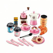 Children's Realistic Coffee Machine Toy Set, Montessori Kitchen Role Play Afternoon Tea Party Toy, With DIY Desserts And Snacks, Simulated Espresso Machine, Cups, Cakes And Tableware Accessories, Educational Toy For Boys And Girls, Interactive Coffee Shop Game, Develops Hands-On Ability And Imagination - Multicolor - View 6