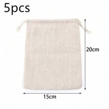 5/10 pièces/Paquet Sacs à cordon en lin, Pochettes en lin de couleur unie simple de tailles multiples pour bijoux, cosmétiques, jouets, décorations, stockage anti-poussière - sac en lin - Voir 14