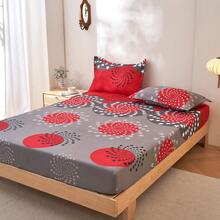 3件套3D立体印花卧室床单套装（1张床单+2个枕套），亲肤面料床单枕套套装，不含填充物，家用床上用品套装，可机洗 - 抒情 - 查看 3