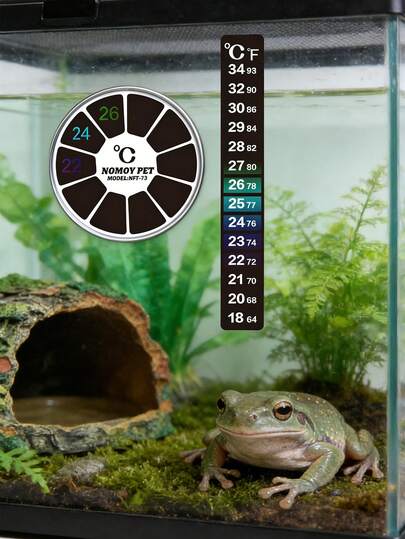 1pc/2pcs Temperature Sensor Sticker, Suitable For Reptile, Lizard, Amphibian, Frog, Snake, Fish, Aquarium