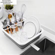 Space-Saving Kitchen Drying Rack - Foldable Dish Rack, Bowl Rack, Cutlery Rack And Storage Rack, Suitable For Hotel/Commercial Use - Grayish White - View 3