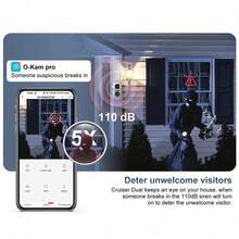 4K/8MP WiFi Outdoor Home Security Camera, Supports Two-Way Audio, Smart Night Vision, Motion Detection, 360° Whole-House Monitoring Via App - Color Night Vision, Moving Object Tracking, Intercom, Multi-User Sharing, Real-Time Alerts - White - View 5