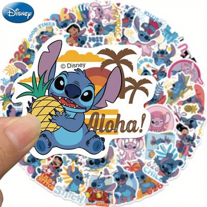  50 miếng dán Stitch chính hãng của Disney, nhãn dán đóng gói tự làm, thích hợp để trang trí hàng ngày hoặc tiệc tùng, món quà thú vị cho bạn bè.