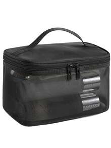 2pcs Multifunctional Large Capacity Double-Layer Cosmetic Bag, Women Travel Toiletry Organizer Pouch, Portable Lipstick Bag - View 12