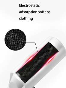 Static Electricity Clothes Dust Cleaner, Pet Hair Removal Brush, Vacuum Broom Suitable For Home, Office, Travel Cleaning - White Trumpet - View 6