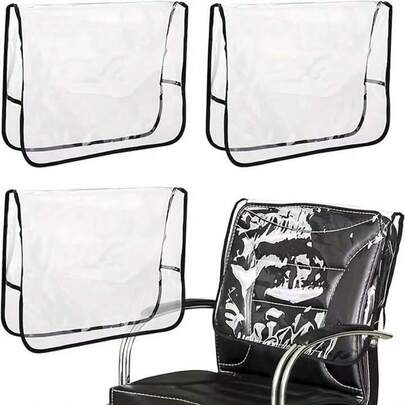 1/2/3 PCS Salon Hair Coloring Chair Protective Cover, PVC Transparent Chair Slipcover, Hair Salon Backrest Cover