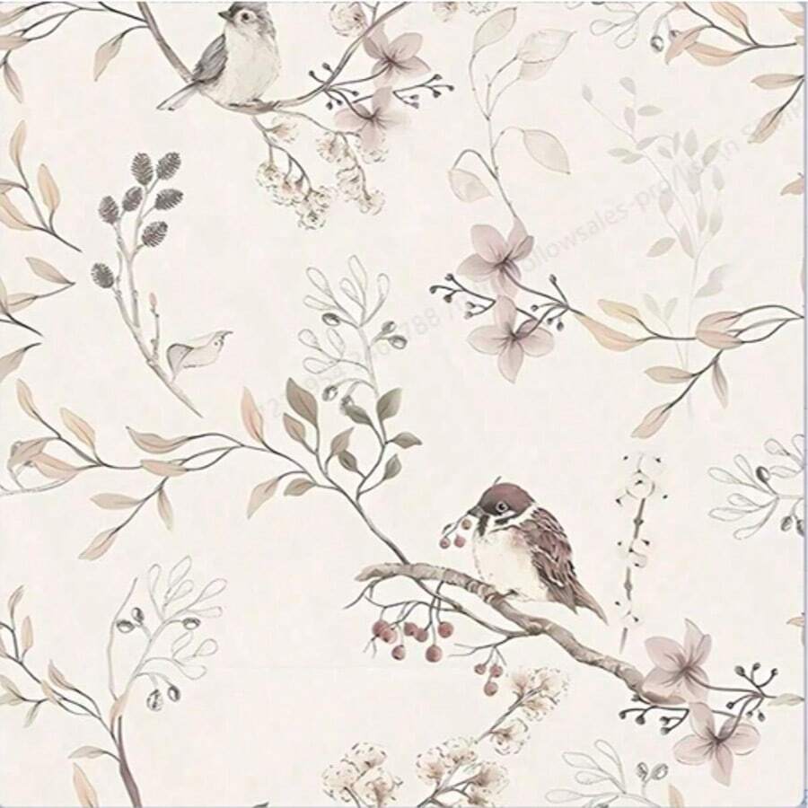 Peel & Stick Bird Pattern Wallpaper - Waterproof, Washable Contact Paper For Living Room, Kitchen, Bedroom - 17.7" X 118.11" Roll - 1PC - View 1