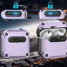 1pc Bluetooth Earphone Protective Case With Lock Clasp, Suitable For Airpods 4 Pro 2/3, Apple Wireless Bluetooth Protective Case, 4th Gen Anti-Drop Earphone Shell, Unisex Design - Multicolor - View 4