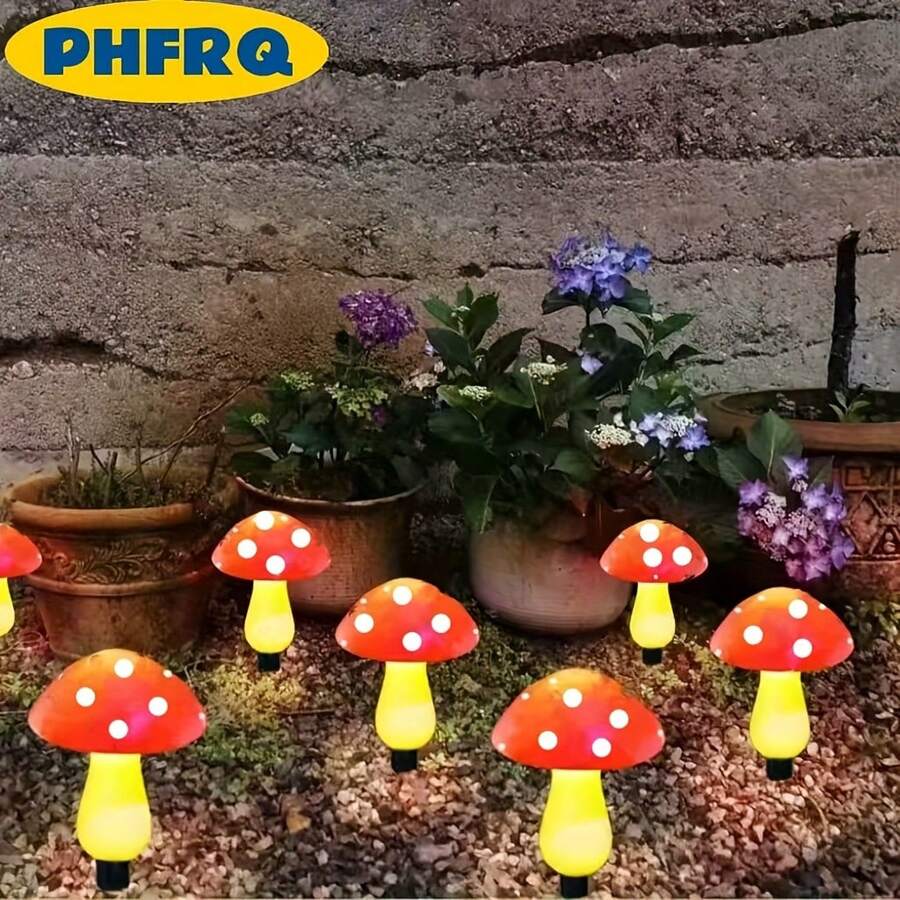 户外仿真蘑菇太阳能灯 8/12/20 LED灯 8种照明模式 花园草坪露台节日派对装饰