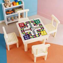 三合一娃娃屋、飞行象棋、跳棋、棋盘玩具套装 - 彩色 - 查看 2