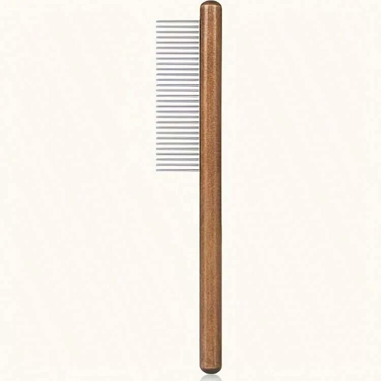 Comfortable Wooden-Handle Comb For Cats & Dogs – Stainless Steel Teeth, Suitable For Long & Short Hair, Pet Grooming Tool - View 9