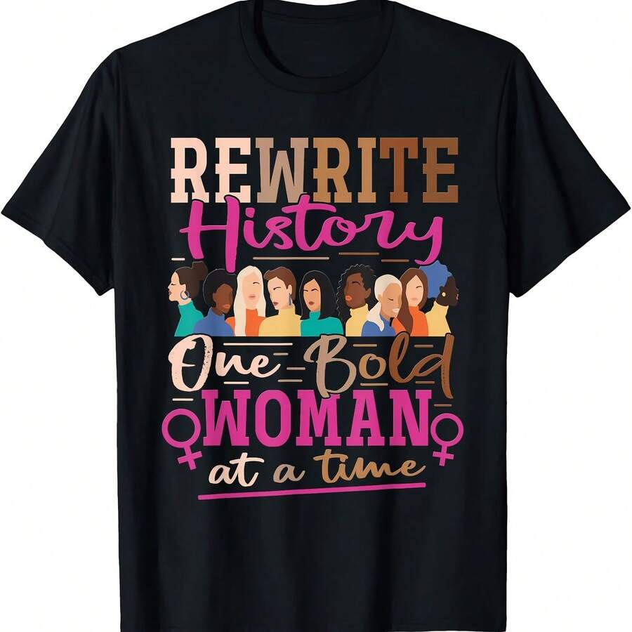 National Wo's History Month Wos Femini T-Shirt - màu đen - Xem 1