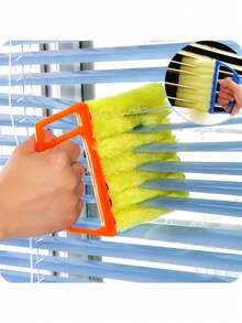 1/2pcs Car Window/Door Track Dual-Sided Cleaning Brush, Window Sill Cleaner, Blind Duster, Groove Cleaning Tool, Household Curtain Cleaning Tool, Air Conditioner Fan Dust Removal Brush - Handheld - View 7