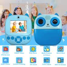 3-12 Years Old Kids Instant Print Camera, Instant Photo Printing And Coloring Photos, Portable Design Suitable For Travel, Outdoor Play And Family Gatherings, Comes With Charger And Print Paper Roll, Compatible With 32GB Memory Card, Ideal Educational Toy Gift - Multicolor - View 2