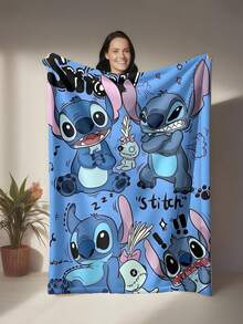 Disney 卡通主题印花法兰绒毯 - 柔软舒适，适合旅行、露营、沙发、床上用品 - 现代简约卡通印花，四季皆宜的舒适床上用品，用途广泛 - 多色 - 查看 2