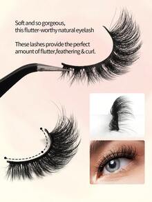 MAANGE 14 Pairs Of Natural Full False Eyelashes,Thick Curling Fluffy Eyelashes For Party Use Manga Eyelashes, Travel Essentials - 黑色 - 查看 4