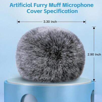 Microphone Furry Windscreen Muff - Mic Wind Cover Fur Pop Filter As Foam Cover For USB Condenser Mic