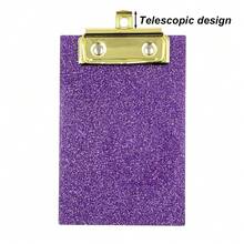 1个银色/粉色/紫色闪光亚克力迷你备忘录夹，书写板钢夹，笔记本夹，压力夹，扁平夹，菜单夹，学生/秘书夹，多功能办公文件夹 - 文件夾書寫板 - 查看 8