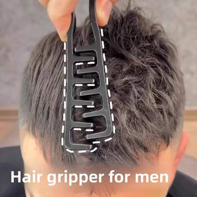 2pcs Men's Styling Comb, Plastic Material For Daily Commute, Travel, Office, Dorm Use, Portable & Compact, Textured Wave Design For Parting, Detangling, Suitable For Back Of Head, Grooming Tool For Men