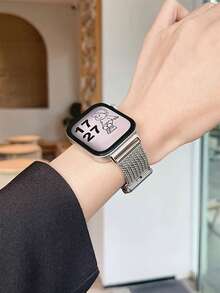 1条金属表带，适用于华为Watch Fit 1/Fit 2/Fit 3/Fit 4/Fit 4 Pro智能手表表带 - 銀色 - 查看 3