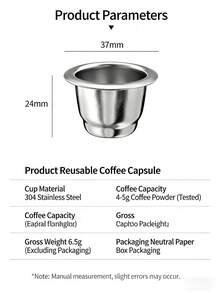 SOKANY Reusable Coffee Capsules, Compatible With Xiaomi Stainless Steel Coffee Capsule Cup With Aluminum Foil Lid, Reusable Shell. - View 5