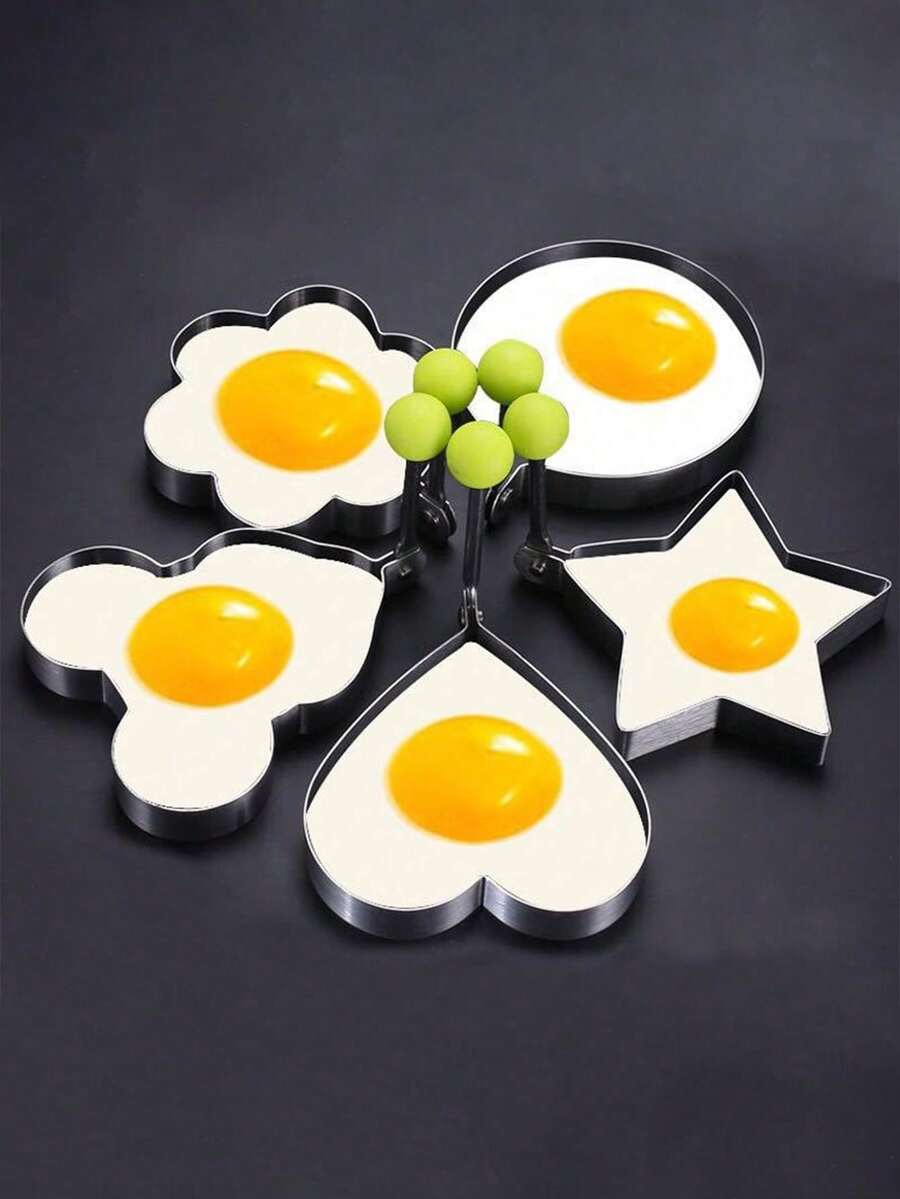 Thickened Stainless Steel Egg Frying Mold Heart-Shaped Egg Mold Creative Egg Ring Fried Egg Poached Egg Mold - Multicolor - View 1