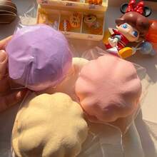 木制冰淇淋慢回弹玩具，面包挤压减压软胶玩具，包子慢回弹逼真蒸包减压玩具，湿软小包子挤压减压玩具，PU湿软包子挤压蛋糕甜点减压玩具，逼真食物慢回弹湿软手指捏捏玩具 - 彩色 - 查看 3