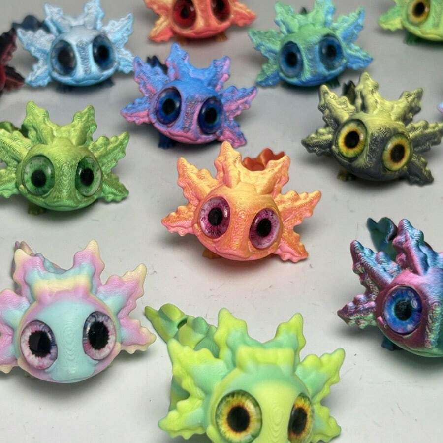 5pcs/Set Realistic Salamander Baby Figurines With Movable Joints And Eyes, Miniature Decorations, Suitable As Party Favors, Classroom Rewards, Carnival Prizes (Random Eye Color, Random Body Color) - Multicolor - View 1