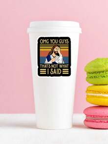 1张卡通耶稣捂脸哑光搞笑贴纸 - “我的天哪，我不是那个意思” - 动漫主题行李箱、窗户、笔记本电脑、笔记本、手机、保险杠、头盔贴纸，美观文具用品 - jesus - 查看 3