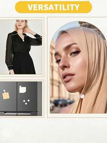 6个女士磁性丝巾夹，多功能磁性别针，适用于头巾、围巾、衬衫、连衣裙和服装 - 黑色 - 查看 5