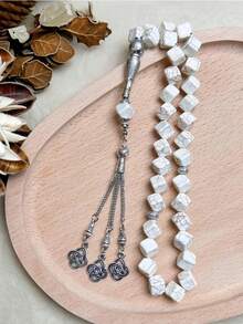 1pc 33 Beads Classical Tassel Imitation Turquoise Rosary Bracelet, Suitable For Men's Daily Wear - Multicolor - View 1