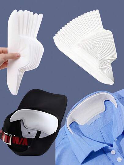 10/20pcs Collar Protector Stickers, Sweat Absorbing Stickers, Shirt Collar Protector Stickers, Disposable Breathable Shirt Collar Stickers, Military Training Dirt-Proof Stickers