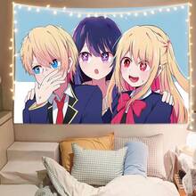 Oshi No Ko Tapestry Ruby Hoshino Ai Hoshino Soft Wall Poster - 白色 - 查看 2