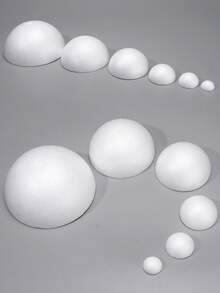 1个白色实心泡沫半球，手工DIY插花，婚礼装饰，蛋糕模具，商场装饰，婚礼场景球，DIY绘画早教太阳系制作半圆形泡沫球，插花泡沫球，半圆形球婚礼路花，插花球，婚礼道具 - 彩色 - 查看 8