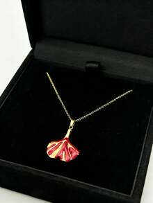 Elegant Ginkgo Leaf Necklace - A Symbol Of Resilience And Hope, Green Enamel Gold-Plated Pendant, Perfect Gift For Her Birthday And Anniversary - Multicolor - View 9