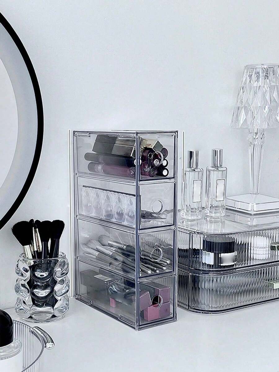 1 hộp đựng đồ dùng văn phòng bằng acrylic dung tích lớn, có thể sử dụng theo chiều ngang và chiều dọc, dùng để đựng bút, kính áp tròng, đồ dùng học tập, bút dạ, văn phòng phẩm và kính mắt. - Trong sáng - Xem 1