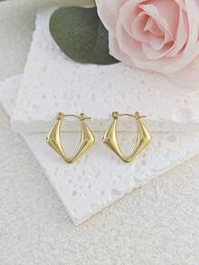 Vintage Stainless Steel Earrings Hoops For Women Hoop Earrings Set For Girls Women Gold Jewelry Earrings Chunky Statement C Shape Hoop Earrings Geometric Thick Stud Earrings Gold Hoops For Teen Girls Beach Bikini Accessories Attractive Clothes, Wedding Dresses Accessories - Versatile JewelryPerfect For Wearing While Swimming, Bathing, Exercising ,Great For Valentines Day, Birthday, Mother Day, And Vacation Surprises. - Gold - View 10