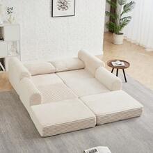 Sofas & Couches - Beige + Corduroy + 2 Seat + Modern - View 5